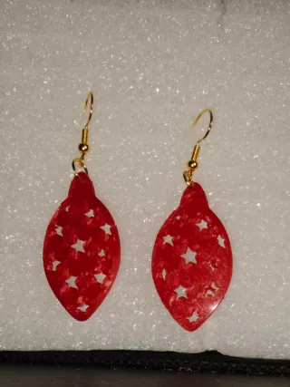 Pendientes Bolas Navidad Rojas