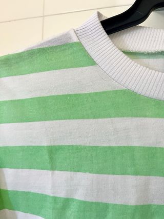 Camiseta Vintage Rayas Verdes y Blancas