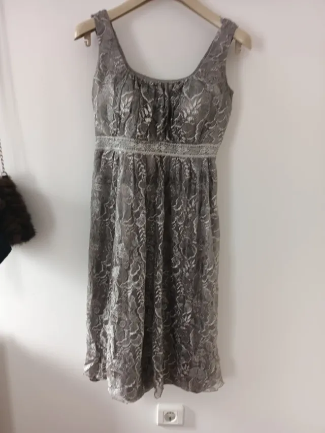 Vestido fiesta gris plata Amitie Talla 38