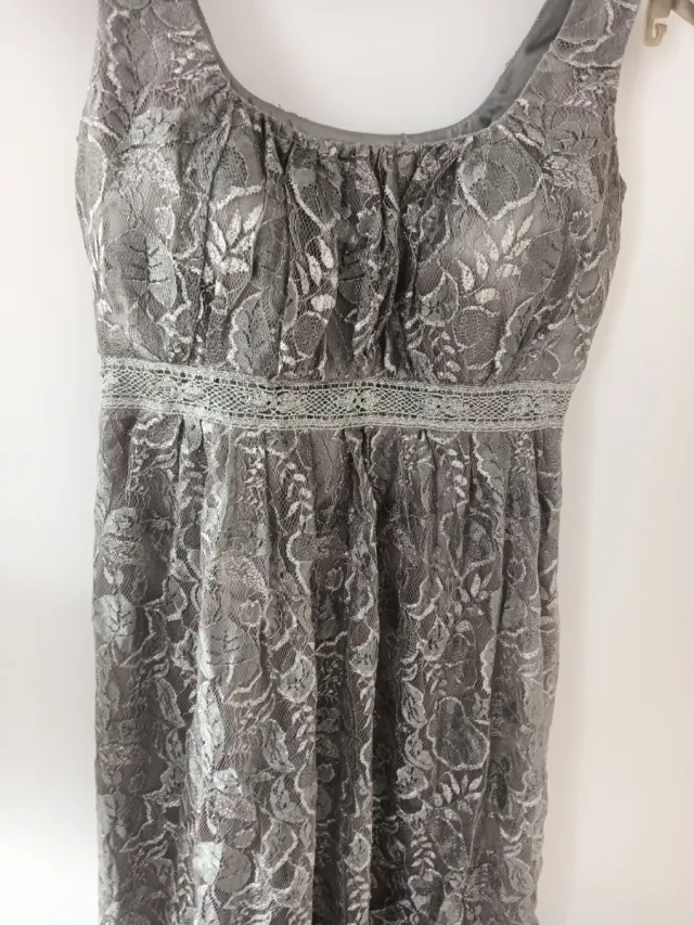 Vestido fiesta gris plata Amitie Talla 38