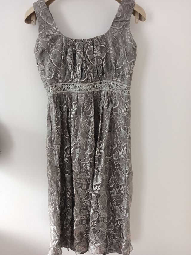 Vestido fiesta gris plata Amitie Talla 38