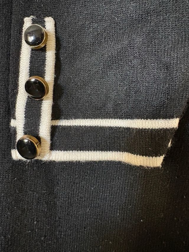 Jersey Sfera negro botones y bolsillos adorno