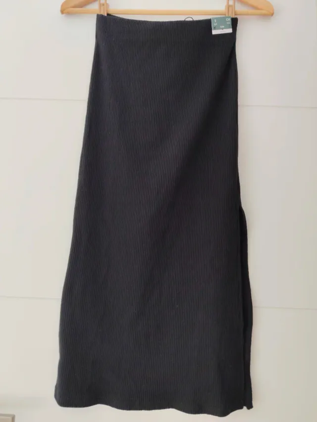 Falda MIDI punto negra Talla S