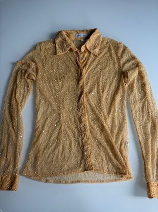 Camicia Donna Paillettes Oro
