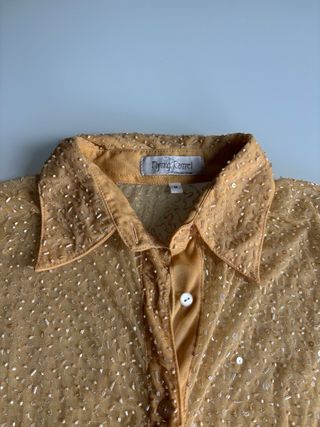 Camicia Donna Paillettes Oro