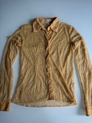 Camicia Donna Paillettes Oro