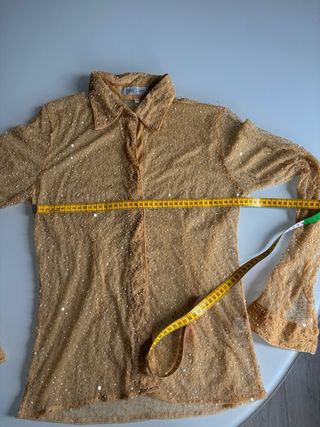 Camicia Donna Paillettes Oro