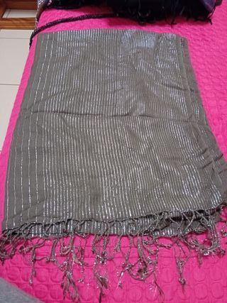 Sciarpa donna con righe argento