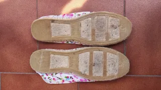 Esparteras tela flores blancas