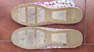 Esparteras tela flores blancas