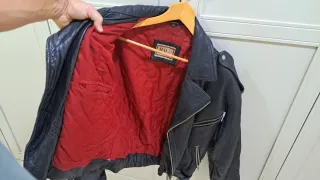 Chaqueta de cuero rockera motorcycle Harley