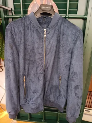 Giubbotto scamosciato blu