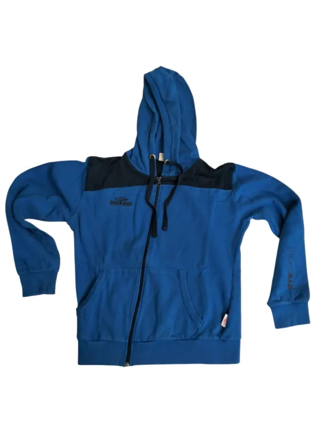 Felpa con cappuccio blu e nera