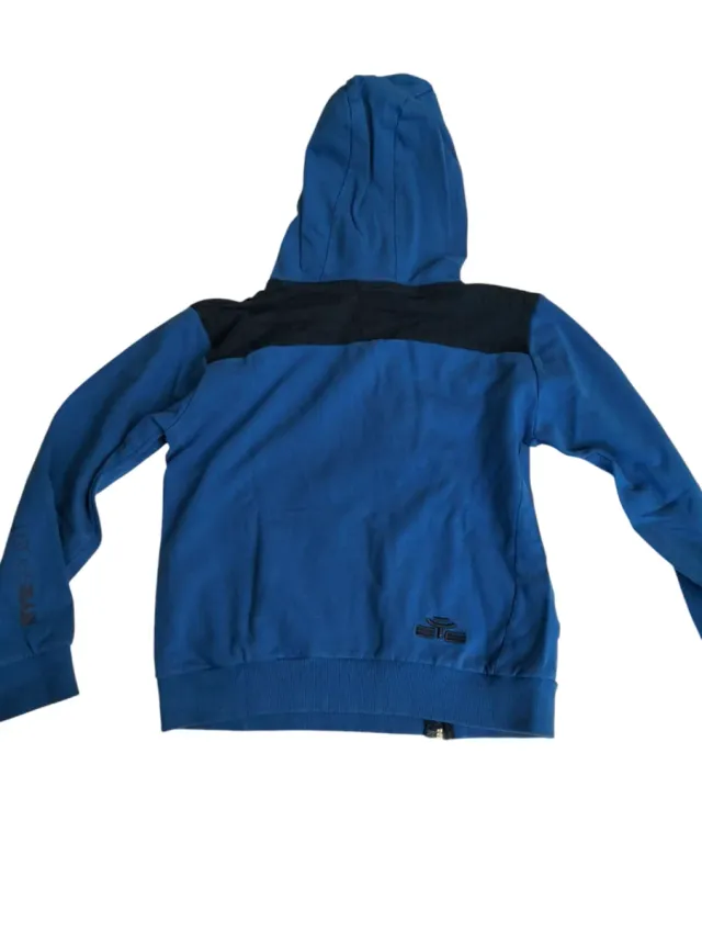 Felpa con cappuccio blu e nera