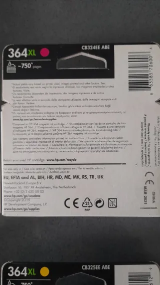 Cartuchos HP 364XL (Cian, Magenta, Amarillo)