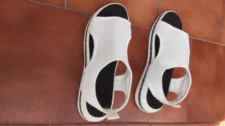 Sandalias verano lona blancas