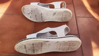 Sandalias verano lona blancas