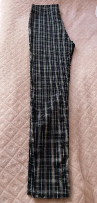 Pantalones de cuadros con cremallera