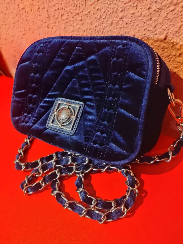 Bolso terciopelo azul C. Malandrino