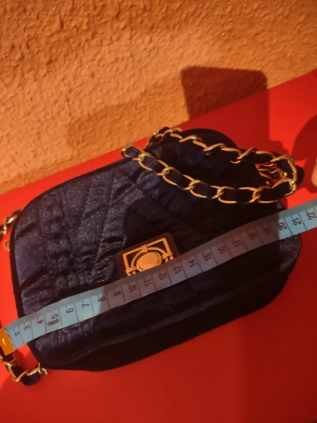 Bolso terciopelo azul C. Malandrino