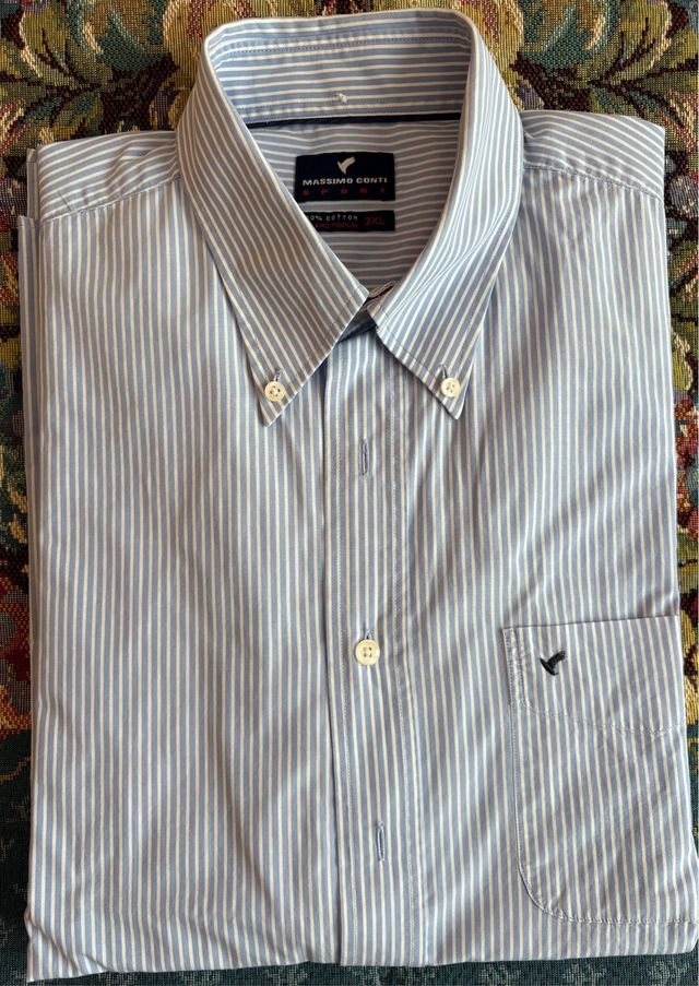 Camisa Massimo Conti Rayas Azul Talla XXXL
