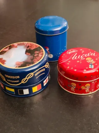 Scatole vintage in metallo-set da tre