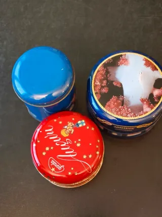 Scatole vintage in metallo-set da tre