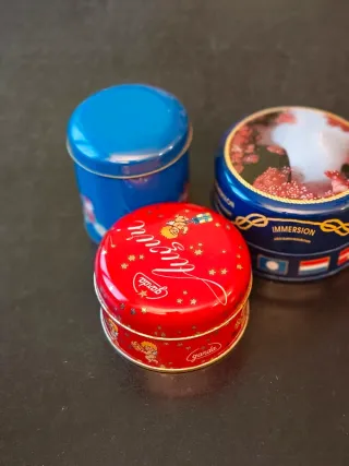 Scatole vintage in metallo-set da tre