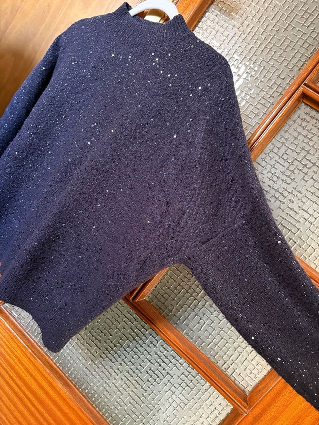 Jersey Sfera azul lentejuelas talla M