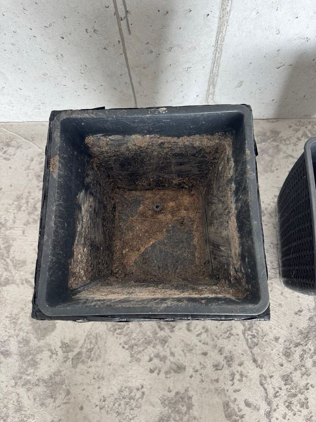 3 Maceteros Plástico Negro