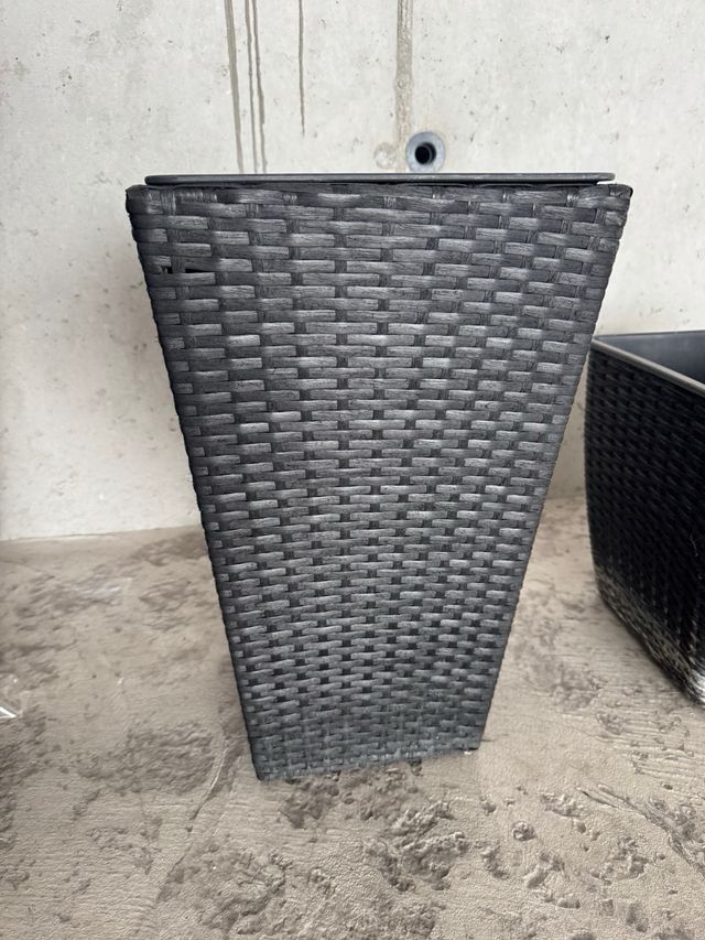 3 Maceteros Plástico Negro