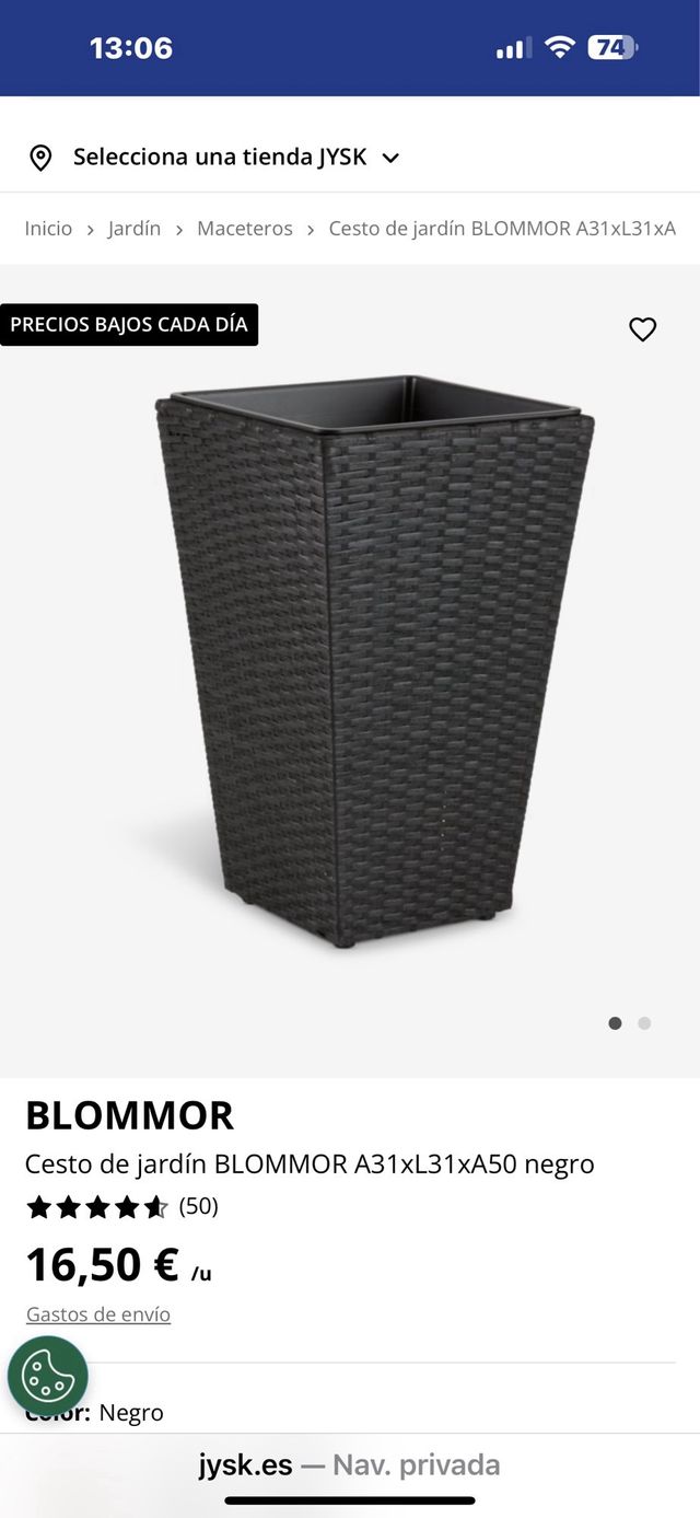 3 Maceteros Plástico Negro