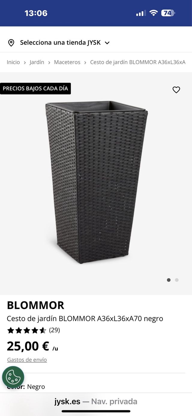 3 Maceteros Plástico Negro