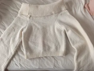 Jersey lana crema cuello alto