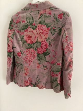 Americana Trucco flores rosa y verde Talla 40