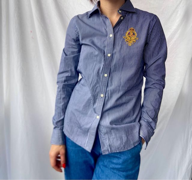 Camisa Ralph Lauren Rayas Azul y Blanca