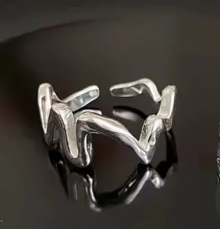 Anillo Ondulado Plata Ajustable