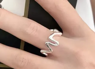 Anillo Ondulado Plata Ajustable