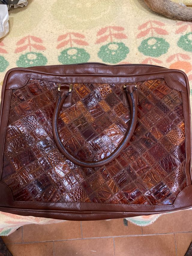 Borsa pelle vintage patchwork
