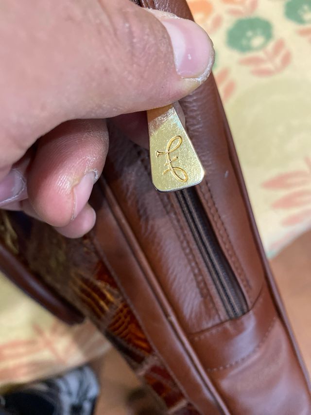 Borsa pelle vintage patchwork