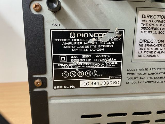 Minicadena Pioneer DC-Z94 Negra - LEER DESCRIPCION