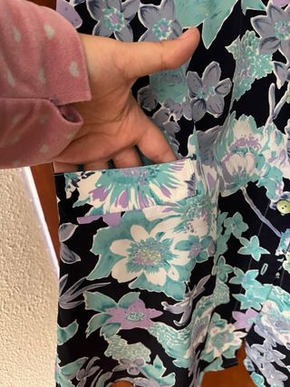 Conjunto floral casaca y falda hecho a mano