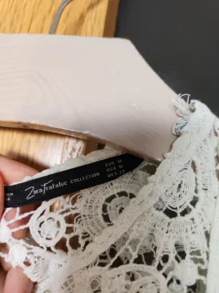 Vestido blanco y verde