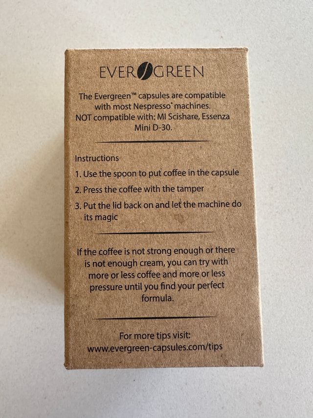 Cápsula reutilizable Evergreen para Nespresso