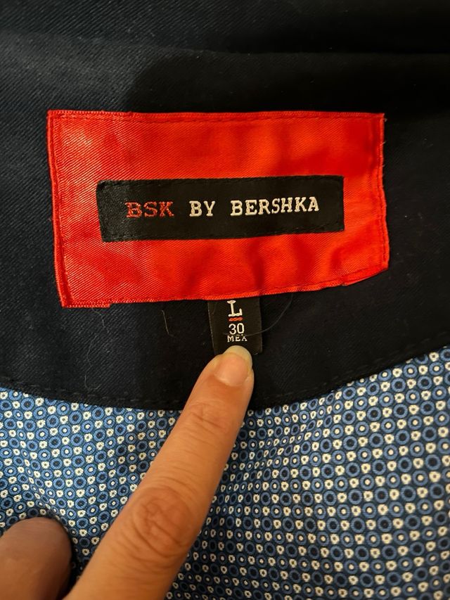 Abrigo azul marino Bershka