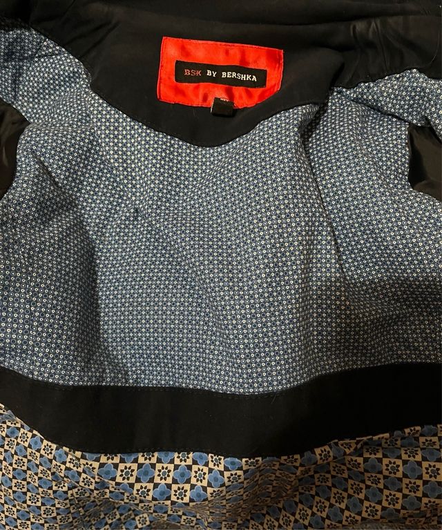 Abrigo azul marino Bershka