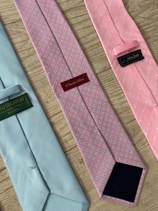 Lote 4 corbatas rosa y azul
