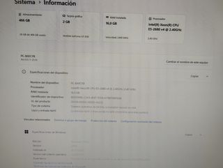 Ordenador Intel Xeon E5-2680 v4 16GB RAM W11Pro