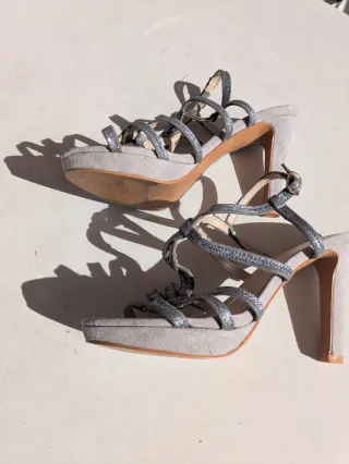 Sandalias FOSCO Talla 39 Gris/Plata