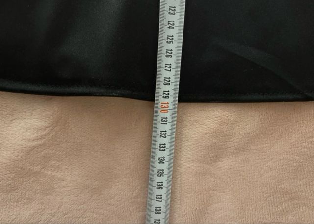 Vestido Midi largo satén negro tirantes finos S